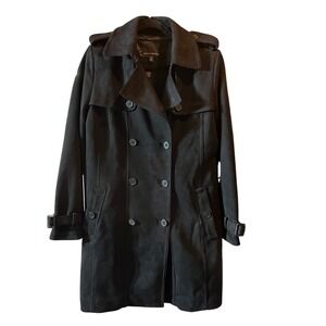 Banana Republic Black Trench Coat Women's Size M